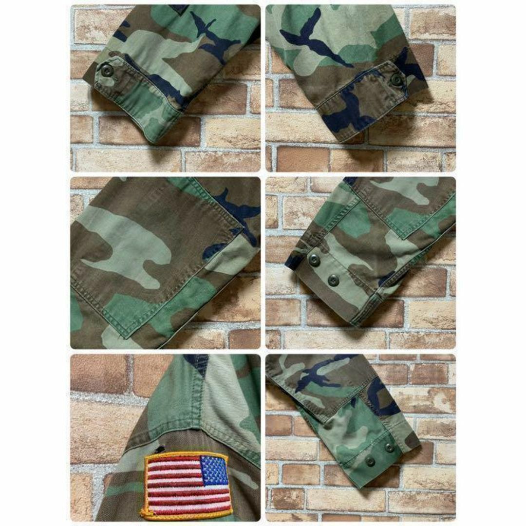 アメリカ軍　米軍　ミリタリージャケット　シャツ　迷彩　カモフラ　星条旗　L メンズのジャケット/アウター(ミリタリージャケット)の商品写真