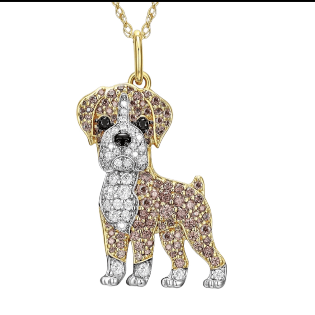 新品 ボクサー 犬 ネックレス ペンダント レディースのアクセサリー(ネックレス)の商品写真