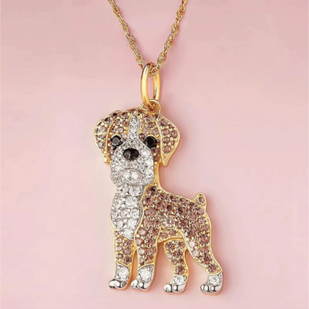 新品 ボクサー 犬 ネックレス ペンダント レディースのアクセサリー(ネックレス)の商品写真