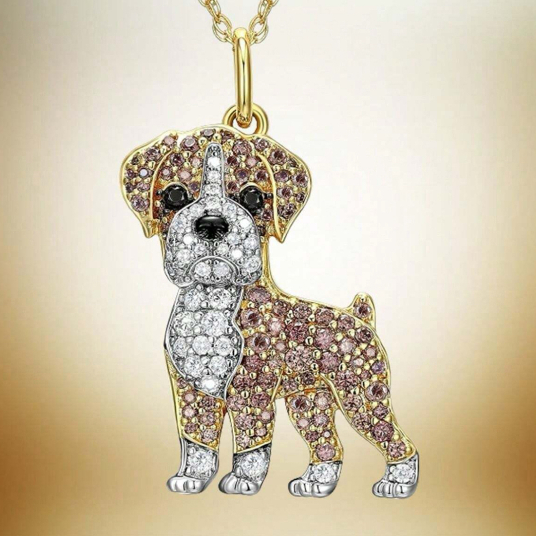 新品 ボクサー 犬 ネックレス ペンダント レディースのアクセサリー(ネックレス)の商品写真