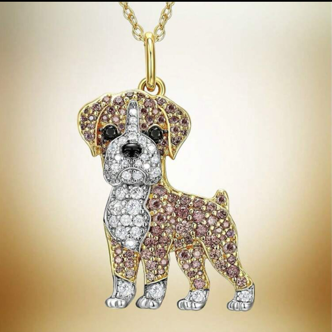 新品 ボクサー 犬 ネックレス ペンダント レディースのアクセサリー(ネックレス)の商品写真