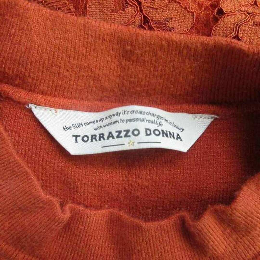 TORRAZZO DONNA(トラッゾドンナ)のトラッゾドンナ 美品 近年 レース付き ニット セーター プルオーバー オレンジ レディースのトップス(ニット/セーター)の商品写真