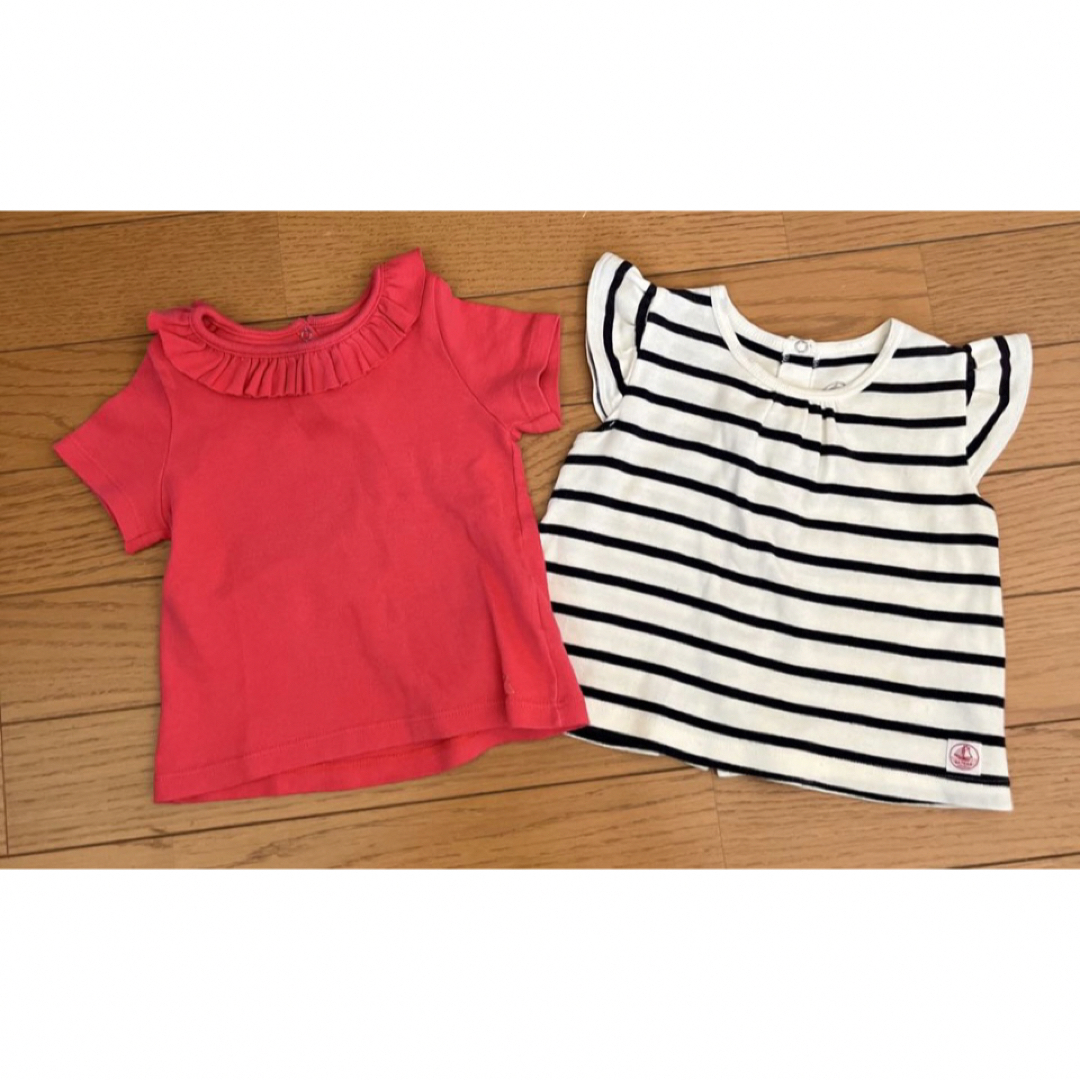 PETIT BATEAU(プチバトー)のプチバトー　半袖でトップス2枚　18m81cm キッズ/ベビー/マタニティのベビー服(~85cm)(シャツ/カットソー)の商品写真