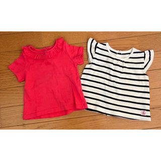 プチバトー(PETIT BATEAU)のプチバトー　半袖でトップス2枚　18m81cm(シャツ/カットソー)