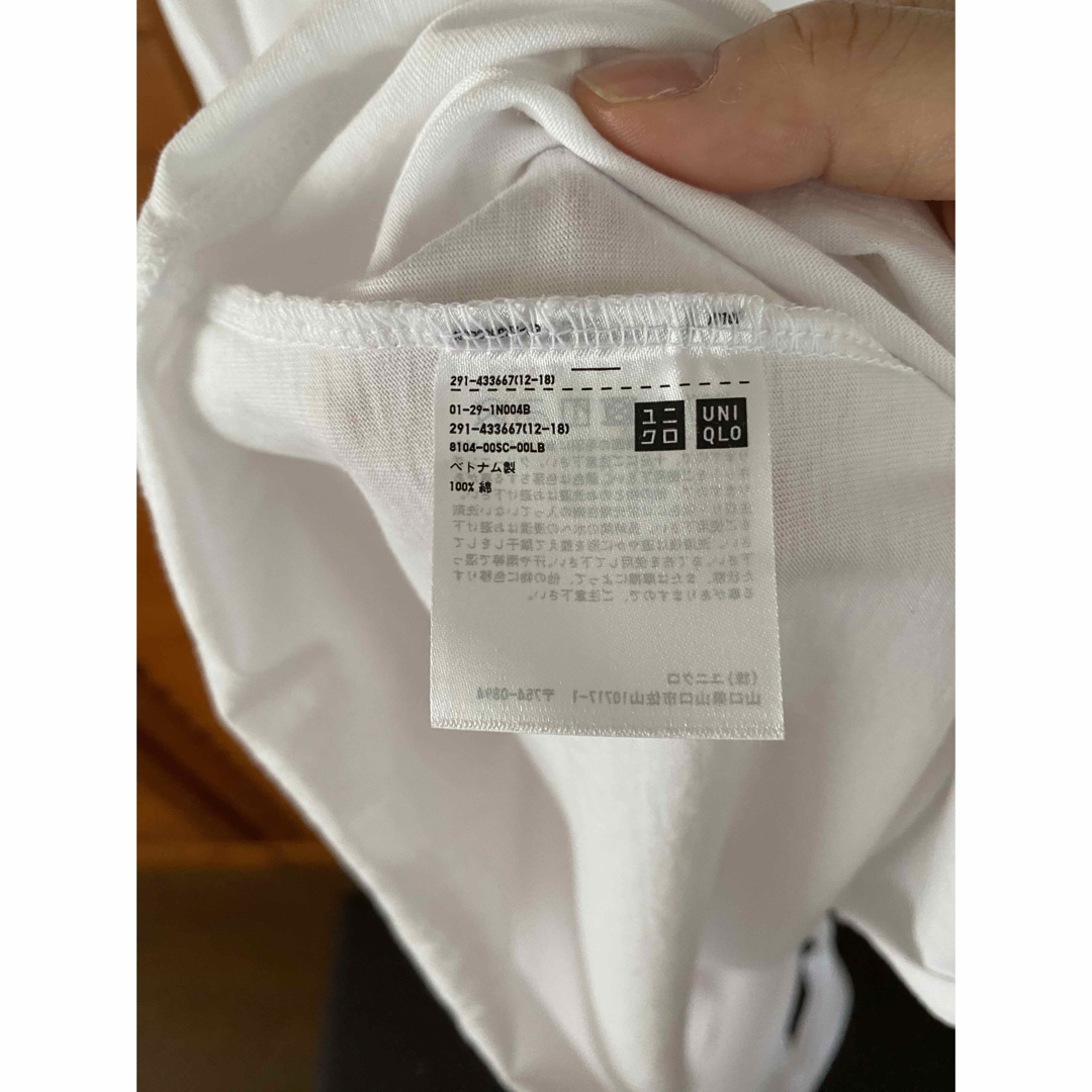 UNIQLO(ユニクロ)のユニクロ　UNIQLO スムースコットンフレンチスリーブロングワンピース　白　S レディースのワンピース(ロングワンピース/マキシワンピース)の商品写真