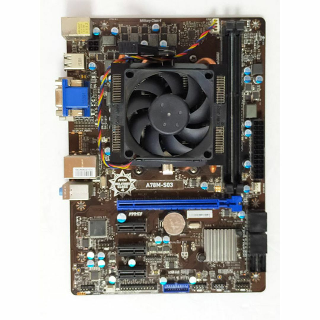 マザーボード・msi A78M-S03・CPU＆冷却ファン付き スマホ/家電/カメラのPC/タブレット(PCパーツ)の商品写真
