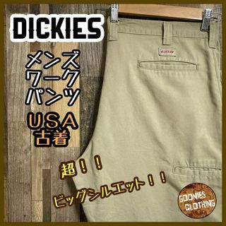 ディッキーズ(Dickies)のディッキーズ メンズ ワークパンツ ロゴ ベージュ 40 2XL USA古着(ワークパンツ/カーゴパンツ)