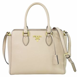 プラダ(PRADA)の本物 プラダ PRADA サフィアーノ レザー 2WAY ショルダーバッグ ハンドバッグ ポシェット ピンク 1BA113 バッグ 中古(ショルダーバッグ)