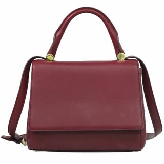 マックスマーラ(Max Mara)の本物 マックスマーラ Max Mara 2WAY ショルダーバッグ ハンドバッグ ポシェット レザー ボルドー バッグ 中古(ショルダーバッグ)