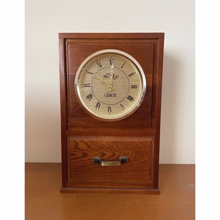 昭和レトロ　Rily クォーツ　置き時計　木製　ヴィンテージ　アンティーク　時計(置時計)