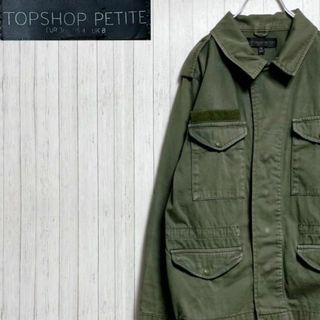 TOPSHOP - TOPSHOP ミリタリージャケット　マルチポケット　グリーン　アウター