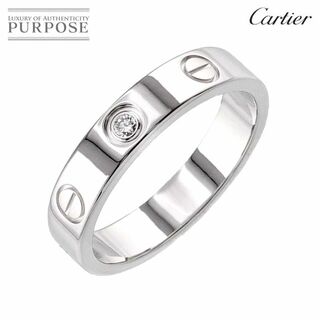 カルティエ(Cartier)のカルティエ Cartier ミニラブ #51 リング ダイヤ 1P K18 WG ホワイトゴールド 750 指輪 VLP 90222862(リング(指輪))