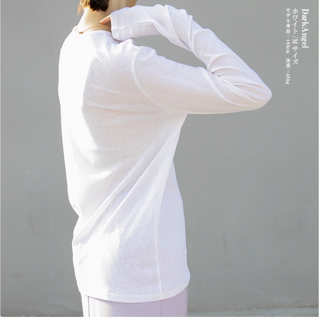 DARKANGEL(ダークエンジェル)のシアートップス ロンＴ ホワイト  M レディースのトップス(Tシャツ(長袖/七分))の商品写真