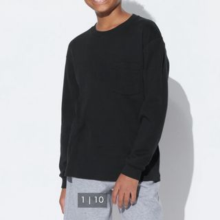 ユニクロ(UNIQLO)のユニクロ　ソフトタッチクルーネックTシャツ　キッズ　160cm(Tシャツ/カットソー)