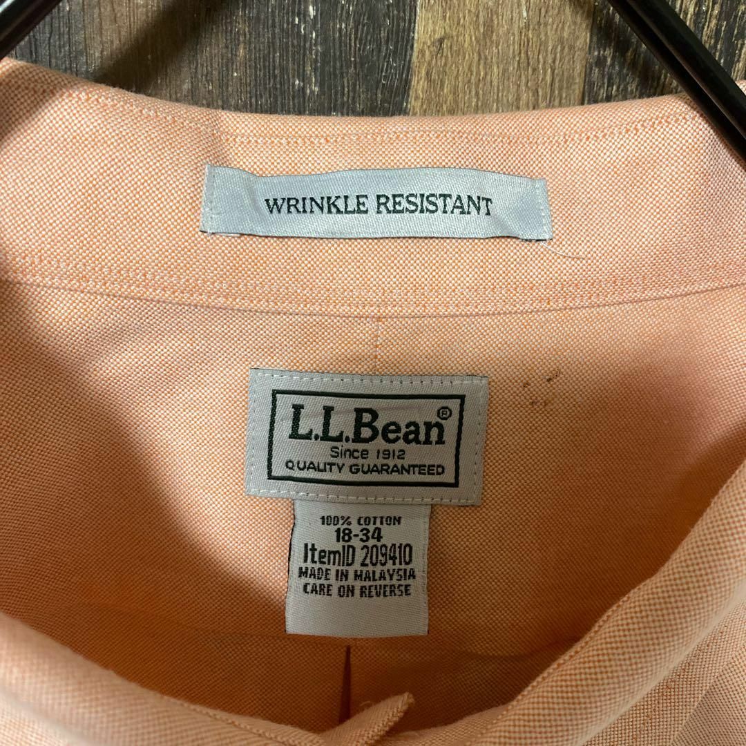 L.L.Bean(エルエルビーン)のピンクベージュ 2XL エルエルビーン メンズ 古着 ボタンダウンシャツ 長袖 メンズのトップス(シャツ)の商品写真