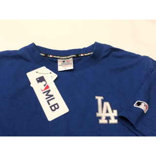 メジャーリーグベースボール(MLB)の新品　MLB ドジャース　Ｍ　サイズ　半袖　 Tシャツ ブルー　大谷　コットン(Tシャツ/カットソー(半袖/袖なし))