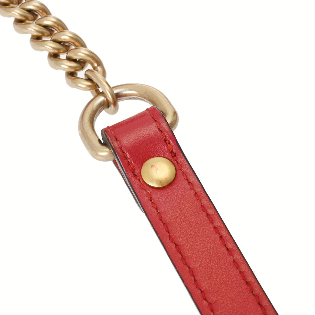 Gucci(グッチ)のグッチ GGマーモント キルティング ミニバッグ ショルダーバッグ 赤 レディースのバッグ(ショルダーバッグ)の商品写真