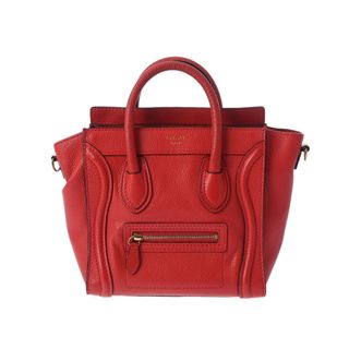 セリーヌ(celine)のセリーヌ  ラゲージ ナノショッパー 2WAY ハンドバッグ 赤(ハンドバッグ)