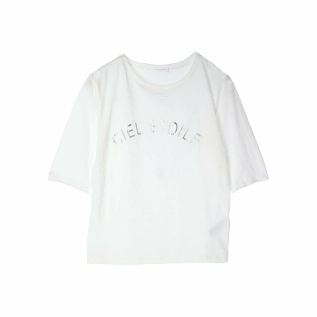 green parks(グリーンパークス)の【グレー】シアーボーダーロゴプルオーバー 24SS/レディース/夏/半袖/クルーネック/Tシャツ レディースのトップス(カットソー(長袖/七分))の商品写真