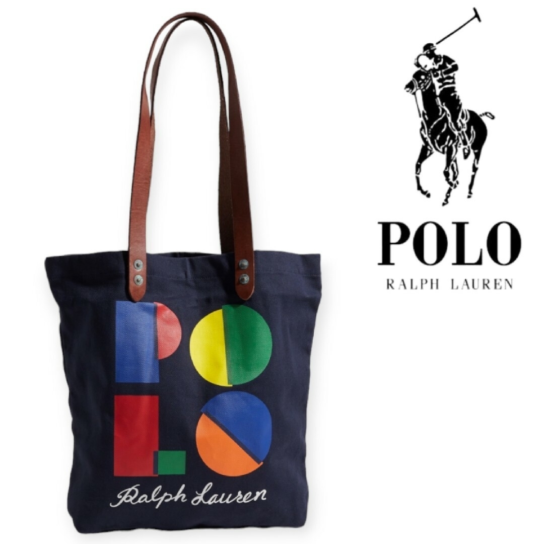 POLO RALPH LAUREN(ポロラルフローレン)の【新品タグ付き】ポロラルフローレン　コットンキャンバス　レザー　トートバッグ メンズのバッグ(トートバッグ)の商品写真