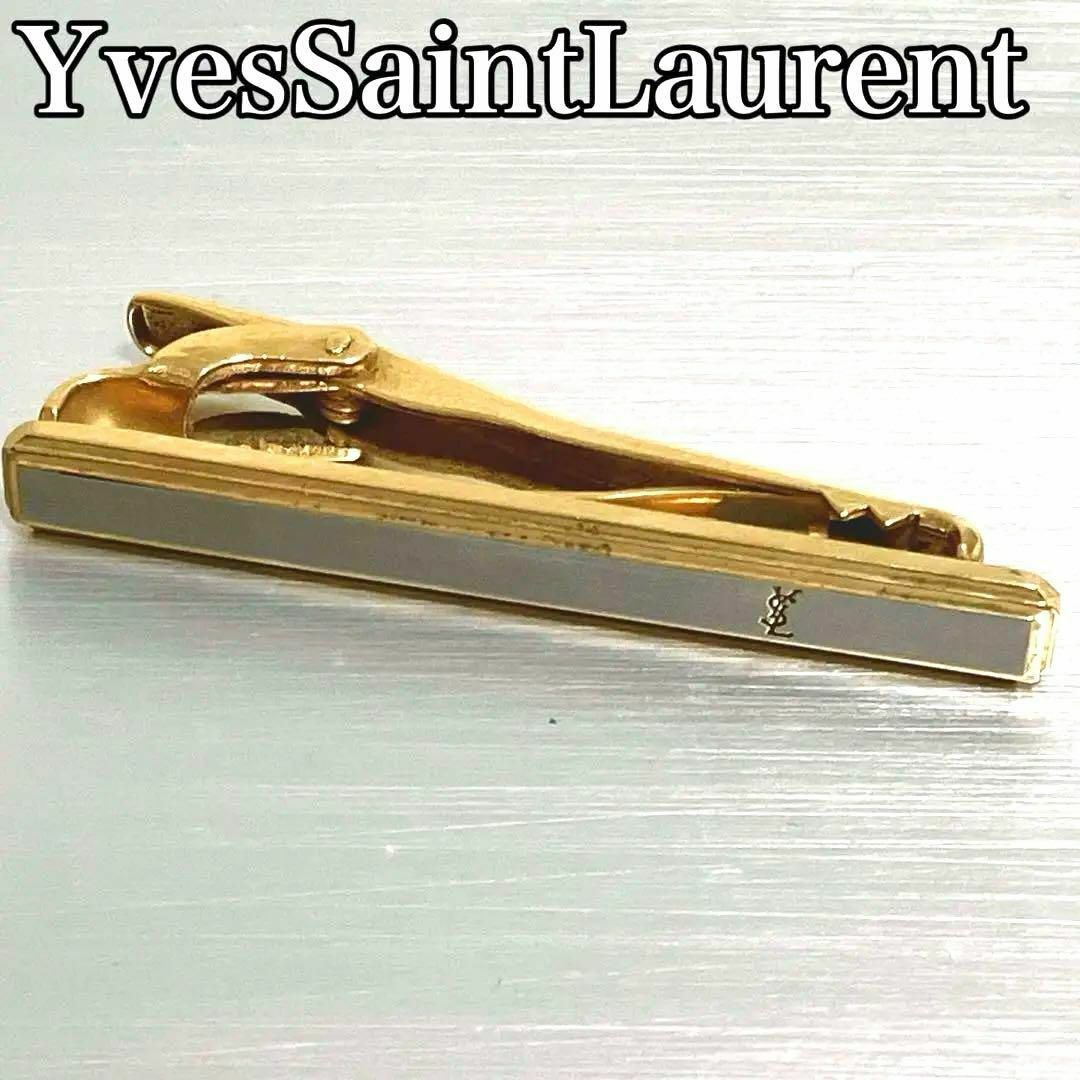 Yves Saint Laurent(イヴサンローラン)のYvesSaintLaurent サンローラン　ネクタイピン　ゴールド×シルバー メンズのファッション小物(ネクタイピン)の商品写真