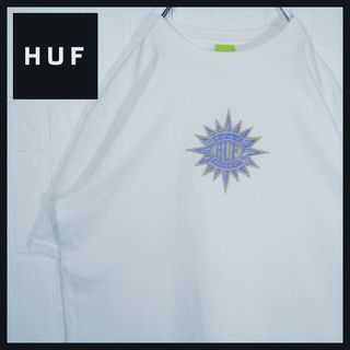 ハフ(HUF)の《HUF/ハフ》ロゴ刺繍　Tシャツ　半袖　ビッグシルエット　白(Tシャツ/カットソー(半袖/袖なし))