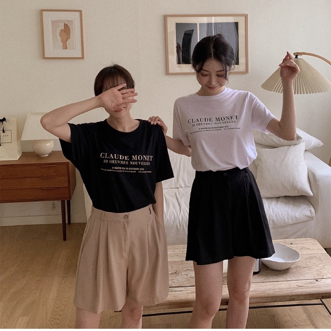 dholic(ディーホリック)のdholic zigzag codibook CLAUDE半袖Tシャツ 黒 韓国 レディースのトップス(Tシャツ(半袖/袖なし))の商品写真