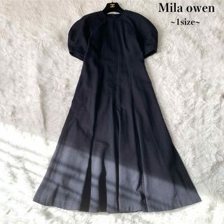 Mila Owen - ミラオーウェン 衿付構築スリーブフレアワンピース 1サイズ ロング丈