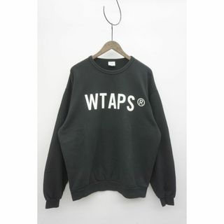 ダブルタップス(W)taps)の正規21AW WTAPS WTVUA ロゴ スウェット 黒216O▲(スウェット)