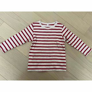 MUJI (無印良品) - 無印 キッズボーダーロンTシャツ 90cm