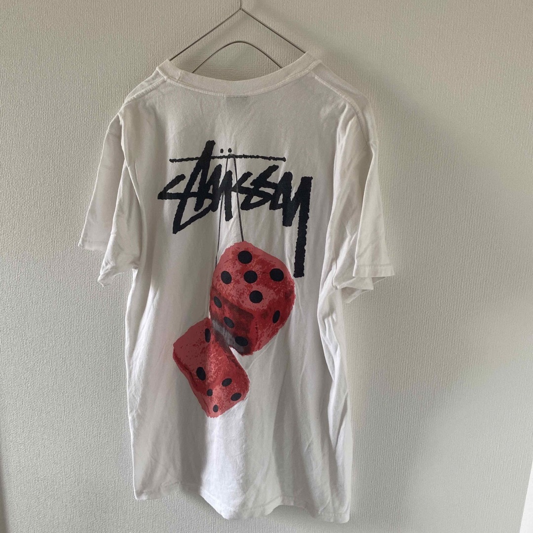 STUSSY(ステューシー)の00sStussyステューシーtシャツホワイトメンズ半袖ストリートダイスサイコロ メンズのトップス(Tシャツ/カットソー(半袖/袖なし))の商品写真