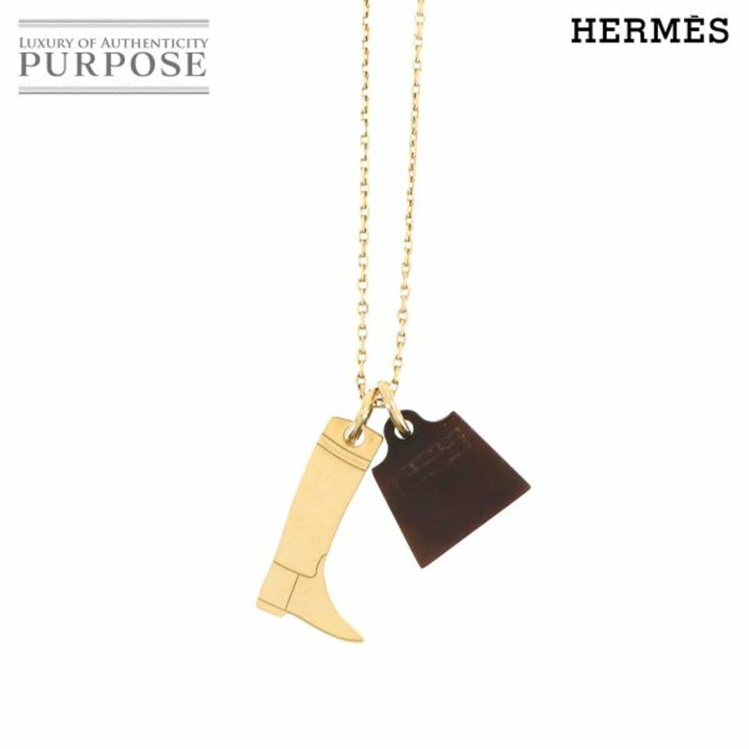 Hermes(エルメス)の新品同様 エルメス HERMES アミュレット マロキニエ PM ネックレス ケリー ブーツ バッファローホーン ブラウン ゴールド VLP 90229505 レディースのアクセサリー(ネックレス)の商品写真