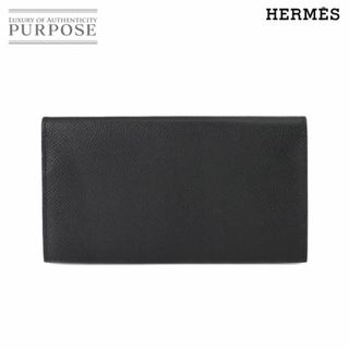 エルメス(Hermes)の新品同様 エルメス HERMES シチズン ツイル ロング コンビネ 二つ折り 長財布 エプソン ブラック Z刻印 シルバー 金具 VLP 90229527(財布)