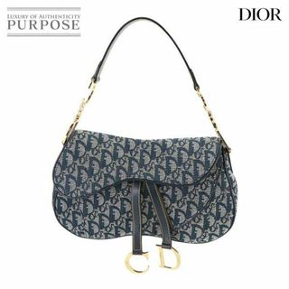 Christian Dior - 新品同様 クリスチャン ディオール Christian Dior トロッター ダブルサドルバッグ ショルダー バッグ キャンバス ネイビー VLP 90229575