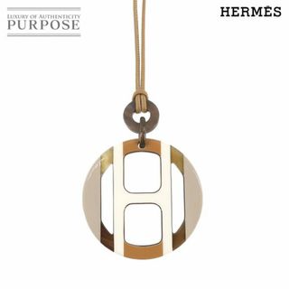 エルメス(Hermes)の未使用 展示品 エルメス HERMES H エキップ ペンダント ネックレス バッファローホーン サブレ ブラウン ベージュ VLP 90230007(ネックレス)