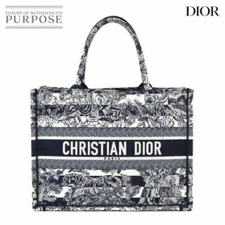 Christian Dior - クリスチャン ディオール Christian Dior トワルドゥジュイ ブック トート ミディアム バッグ キャンバス ネイビー VLP 90230188