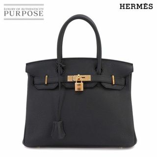 エルメス(Hermes)の新品同様 エルメス HERMES バーキン30 ハンド バッグ トゴ ブラック C刻印 ピンクゴールド 金具 VLP 90231912(ハンドバッグ)