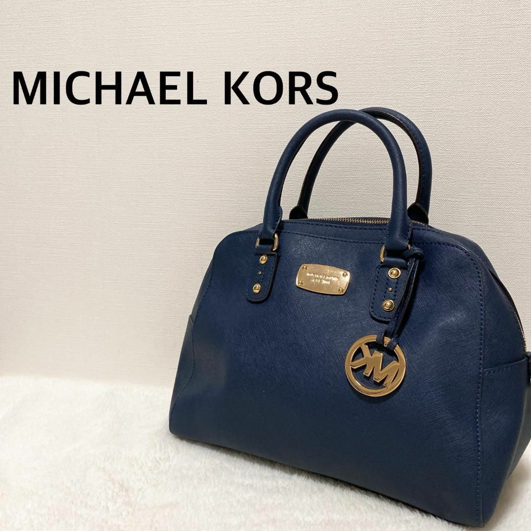 Michael Kors(マイケルコース)の美品✨MICHAEL KORSマイケルコースショルダーバッグハンドバッグネイビー レディースのバッグ(ショルダーバッグ)の商品写真