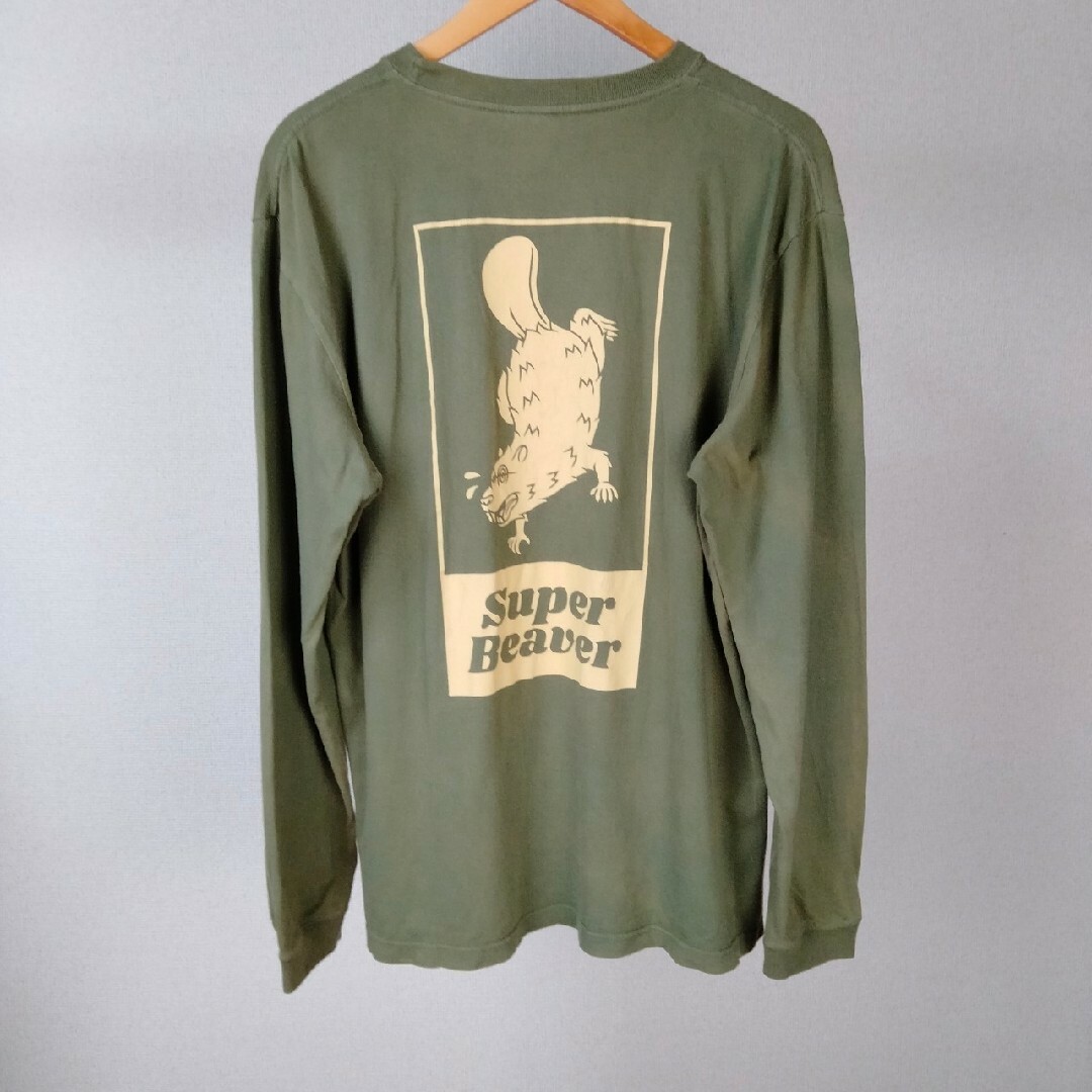 VINTAGE(ヴィンテージ)のSUPER BEAVER　長袖　ロンt ワンポイントロゴ　ストリート　アメカジ メンズのトップス(Tシャツ/カットソー(七分/長袖))の商品写真