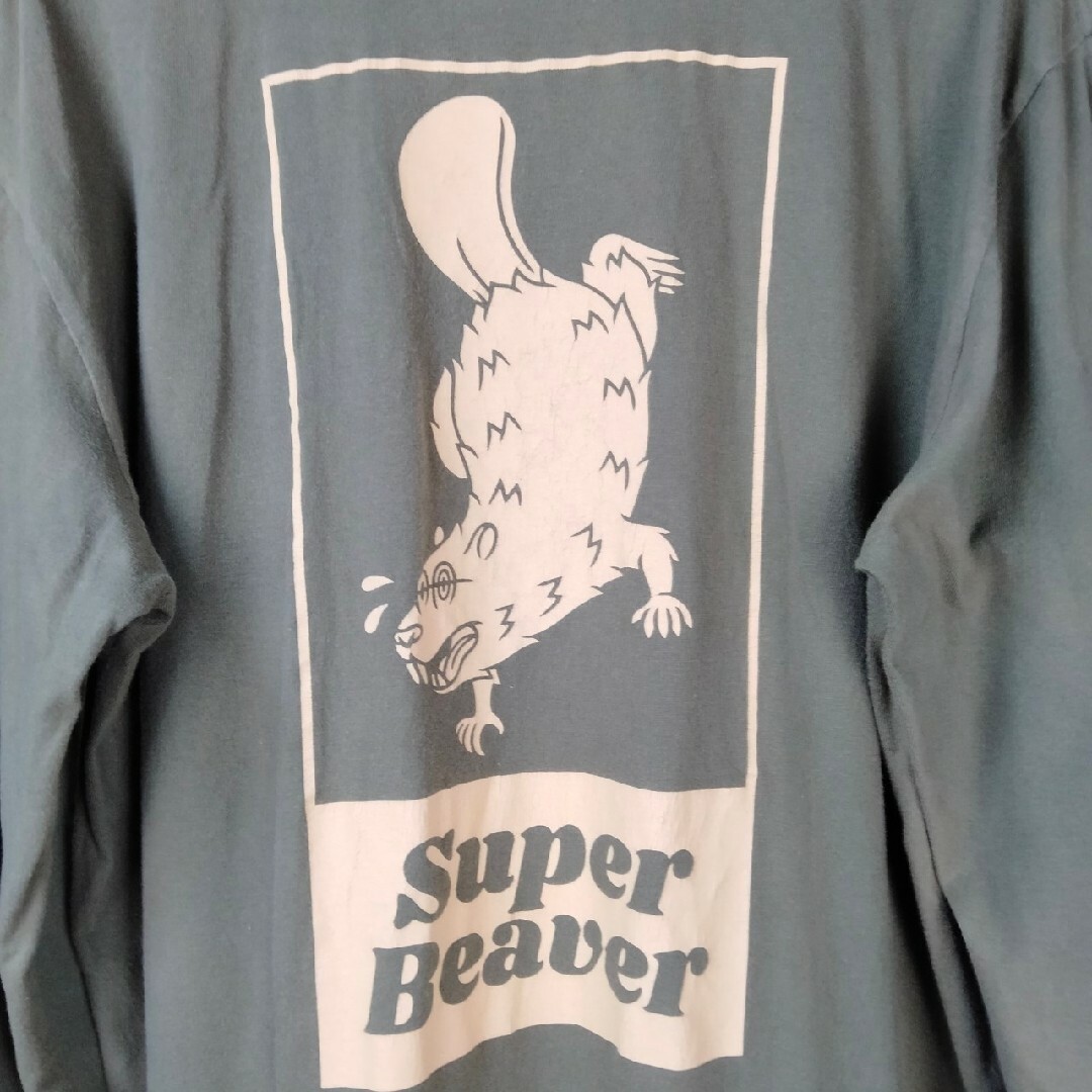 VINTAGE(ヴィンテージ)のSUPER BEAVER　長袖　ロンt ワンポイントロゴ　ストリート　アメカジ メンズのトップス(Tシャツ/カットソー(七分/長袖))の商品写真