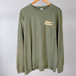 ヴィンテージ(VINTAGE)のSUPER BEAVER　長袖　ロンt ワンポイントロゴ　ストリート　アメカジ(Tシャツ/カットソー(七分/長袖))