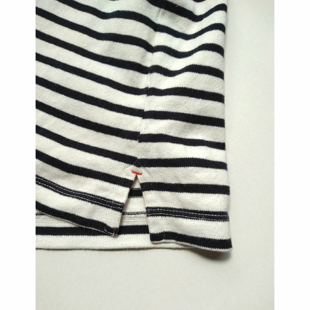 BURBERRY BLACK LABEL(バーバリーブラックレーベル)のBURBERRY BLACK LABEL 白×黒ボーダーロンT  サイズ2 メンズのトップス(Tシャツ/カットソー(七分/長袖))の商品写真