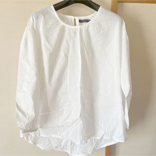 ハニーサックルローズ(HONEYSUCKLE ROSE)のハニーサックルローズ　白ブラウス　綿カットソー　プルオーバーM〜Lサイズ(カットソー(長袖/七分))