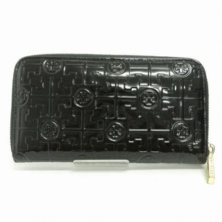 トリーバーチ(Tory Burch)のトリーバーチ 長財布 ウォレット 小銭入れ エナメル ロゴ 黒 ■SM1(財布)