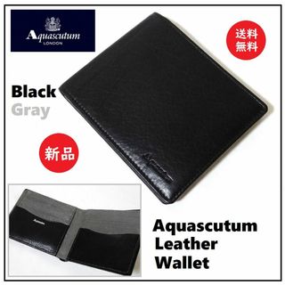 AQUA SCUTUM - 送料込 新品★アクアスキュータム 2つ折り 本革 財布 レザーウォレット