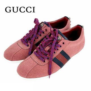 グッチ(Gucci)のグッチ GUCCI エース スニーカー 靴 シューズ レザー ファブリック ピンク系 ラメ グリッター(スニーカー)