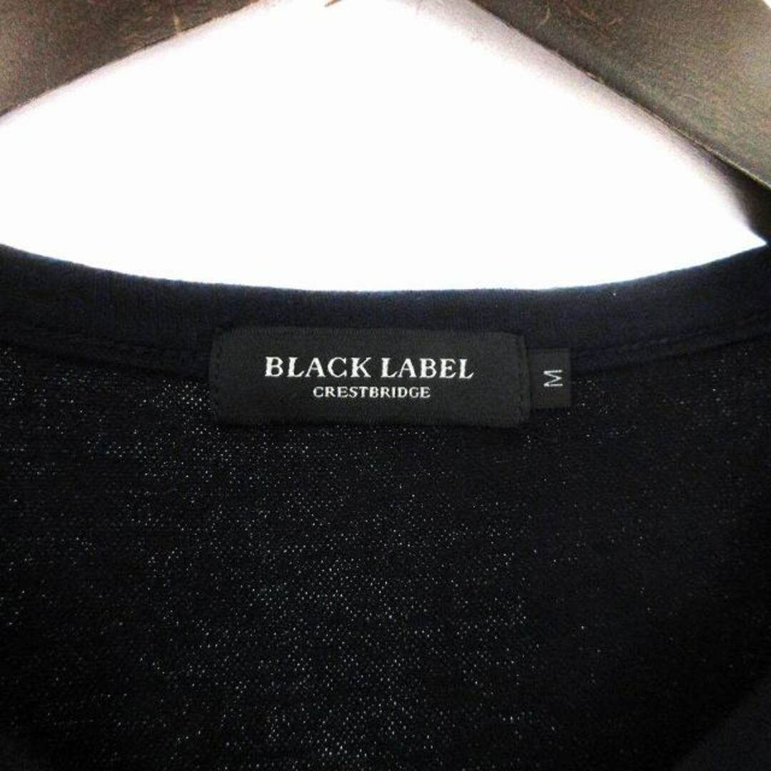 BLACK LABEL CRESTBRIDGE(ブラックレーベルクレストブリッジ)のブラックレーベルクレストブリッジ Tシャツ 長袖 Vネック 総柄 濃紺 黒 M メンズのトップス(Tシャツ/カットソー(七分/長袖))の商品写真