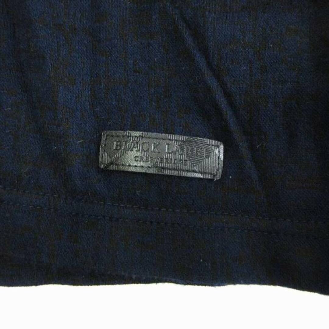 BLACK LABEL CRESTBRIDGE(ブラックレーベルクレストブリッジ)のブラックレーベルクレストブリッジ Tシャツ 長袖 Vネック 総柄 濃紺 黒 M メンズのトップス(Tシャツ/カットソー(七分/長袖))の商品写真