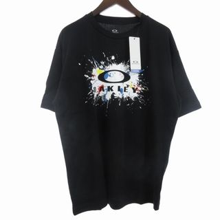 オークリー(Oakley)のオークリー タグ付き テックコールド 接触冷感 Tシャツ カットソー 黒 L(Tシャツ/カットソー(半袖/袖なし))