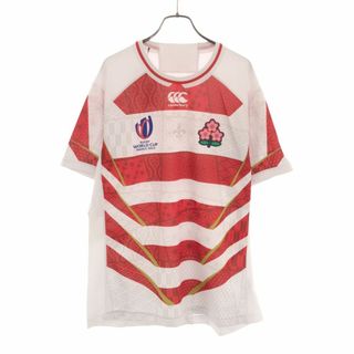 CANTERBURY - 未使用 カンタベリー フランス2023ワールドカップ ラグビー 半袖 Tシャツ L ホワイト×レッド Canterbury of New Zealand タグ付き ユニフォーム メンズ 古着 【240414】 メール便可